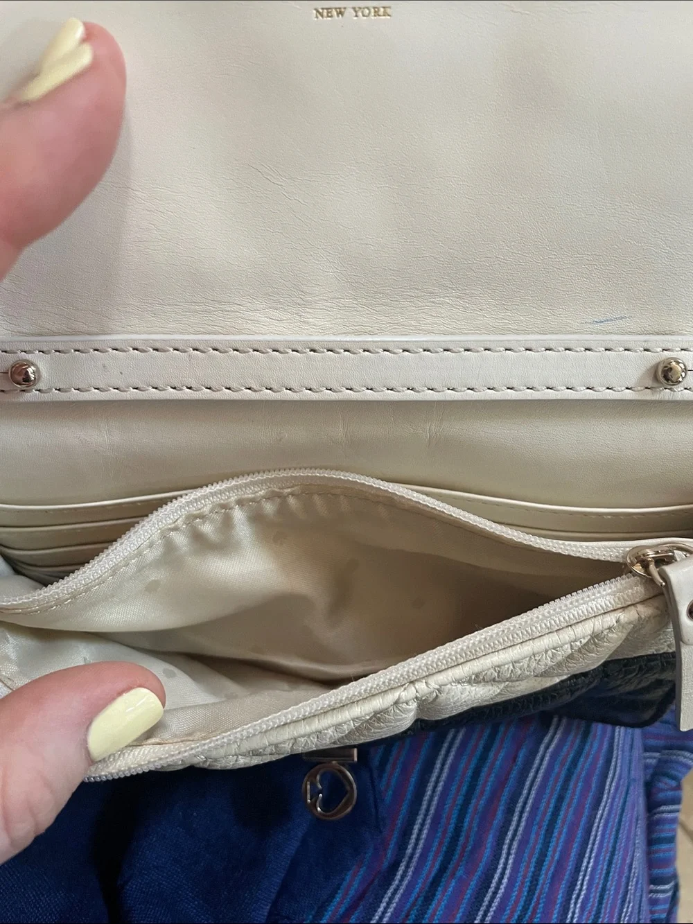 Kate Spade Quilted Sedgewick Avalon Crossbody Convertible Bag Clutch Cream